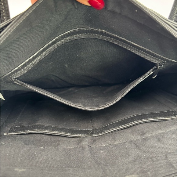 Leather Briefcase Laptop Shoulder Bag Purse Black - Picture 6 of 15